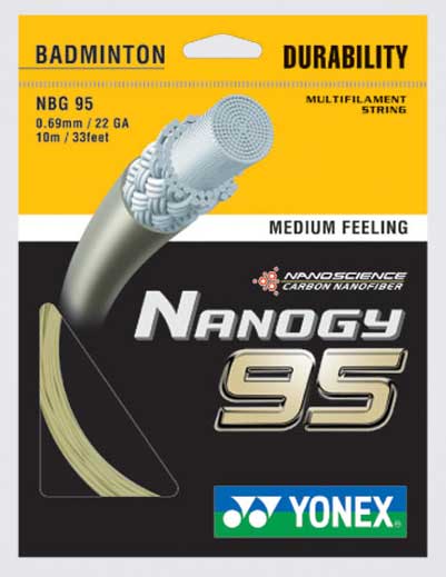 Yonex NBG95 Nanogy 95 badminton string. Badminton String, Change Badminton String, Badminton Stringing, Badminton String Repair, Badminton Restring, Badminton Restringing, Replace Badminton String, Badminton String Replacement