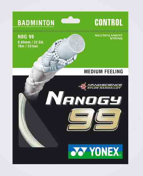 Yonex NBG99 Nanogy 99 badminton string. Badminton String, Change Badminton String, Badminton Stringing, Badminton String Repair, Badminton Restring, Badminton Restringing, Replace Badminton String, Badminton String Replacement